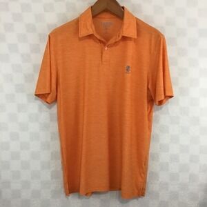 IZOD Golf Mens Orange Space Dye Performance Stretch Polo Shirt‎ Size Medium